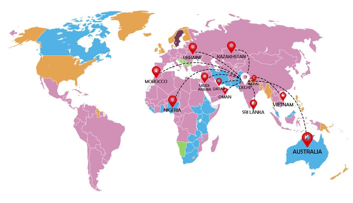 World map showing HPP's global presence