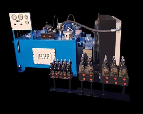 HPP hydraulic power pack for rolling mill industry with valve bank and pressure gauges